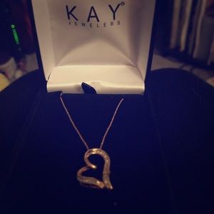 Kay jewelers Gold and diamond heart necklace